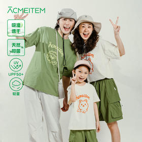 【出游季特惠】ACMEITEM爱棵米-爱棵米户外亲子吸湿速干印花T恤宽松防晒短袖上衣男女GAG3440875C/GAG344089