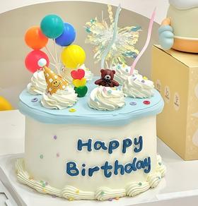 『手绘蛋糕系列』气球小熊