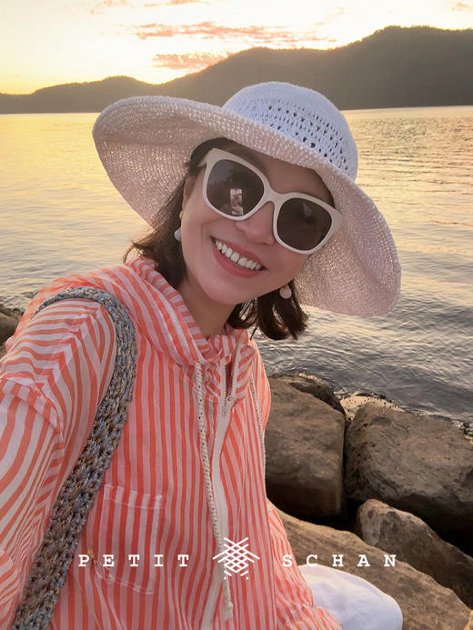 PETIT SCHAN小闪 CLO#789 orange soda 橘子汽水 日本进口棉混纺色织条纹连帽防晒外套 商品图6