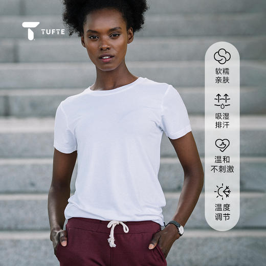 TUFTE 女士超软圆领T恤 商品图0