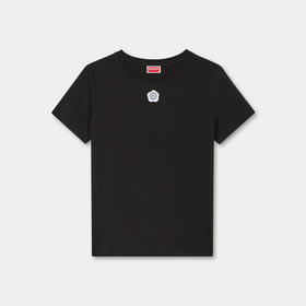 KENZO 高田贤三 女士博克花2.0”徽标刺绣棉质圆领短袖T恤 黑色 FF52 TS159 4SO 99J