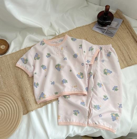 【超柔棉质，婴儿级舒适体验！】儿童夏款超柔云朵棉家居服套装 空调服儿童款睡衣透气-QQ 商品图5