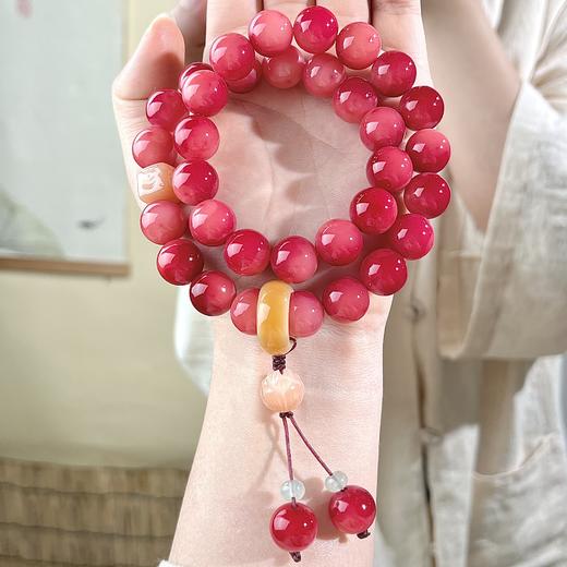 蜜桃粉菩提长手串  手持菩提子佛珠念珠男女文 玩手链 商品图1