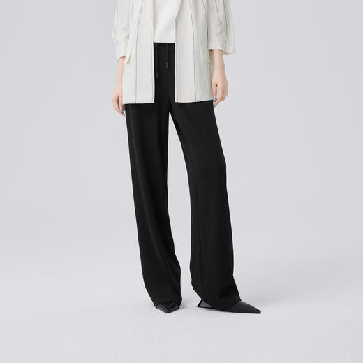 【商场同款】伊芙丽轻薄百搭抽绳系带休闲裤女2024秋装1F4550321S 商品图0