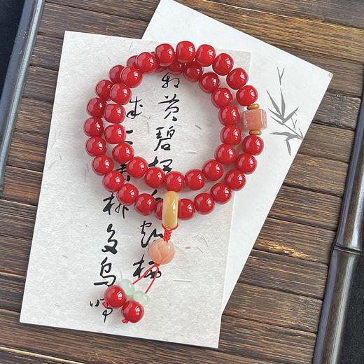 蜜桃粉菩提长手串  手持菩提子佛珠念珠男女文 玩手链 商品图2