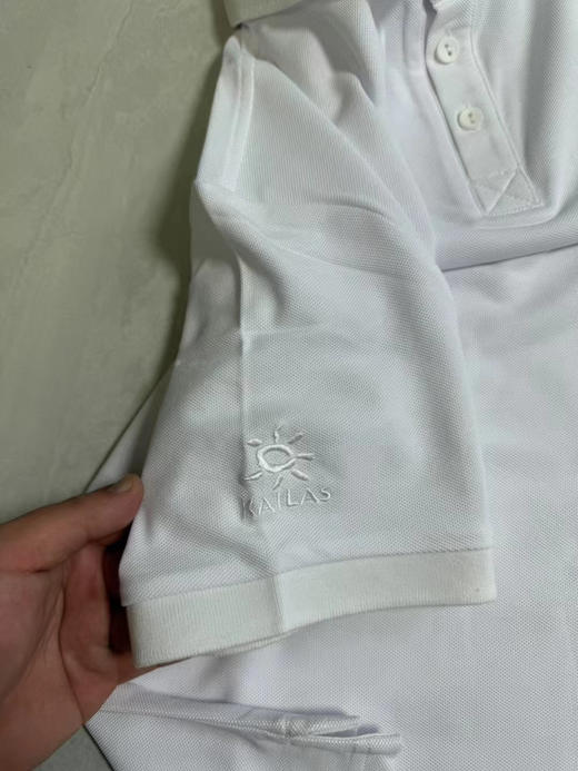 正品 KAILAS凯乐石男款功能性翻领polo针织衫短袖半袖T恤
珠地棉材质，有弹性，纯白配色，版型偏修身， 商品图3
