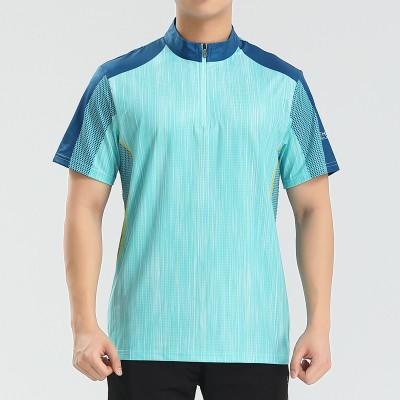 丁摩 情侣速干衣女短袖夏季立领透气弹力户外运动跑步健身打球快干T恤5ZF-31 商品图5