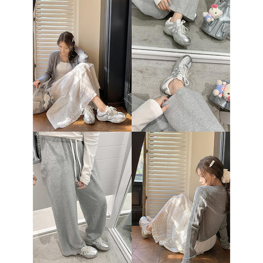 现货牛皮新色来啦！2025月牙底内增高蕾丝珍珠休闲德训鞋女阿甘鞋！ 商品图3