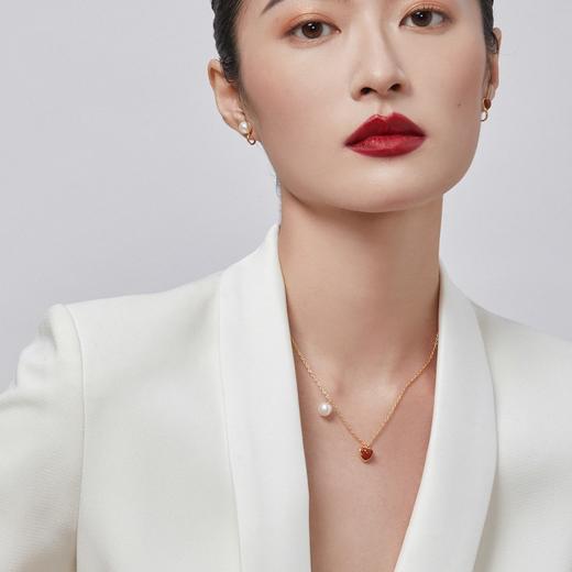 Pearl moments南红 黑玛瑙/黑贝母/南红小心心天然淡水珍珠项链【该商品不支持用券】 商品图3