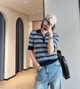 之禾同款复古撞色定位条纹莱赛尔精纺POLO衫短袖针织衫 商品缩略图5
