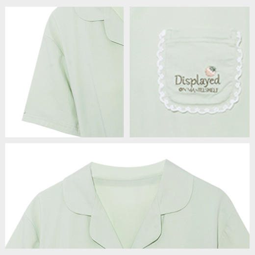 【第二件 0 元｜ 满2件 5 折】【秀黛】女翻领杯垫针织短袖套装温柔色女夏季短袖长裤睡衣家居服S2551040T【门店同款】 商品图4