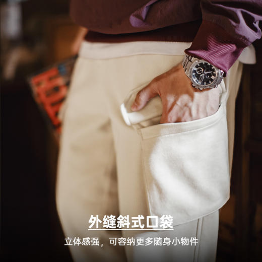 工装优选美式复古多口袋直筒卫裤松紧腰抽绳束脚运动休闲裤子男秋 商品图2