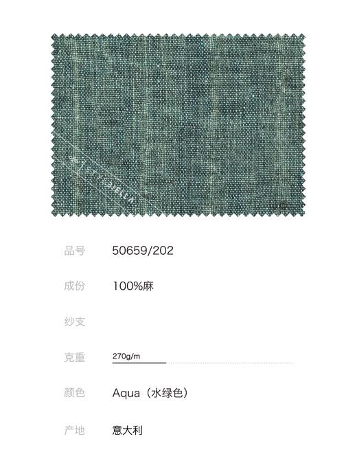 Stylbiella 法国亚麻水绿色条纹全麻衬单西 商品图2