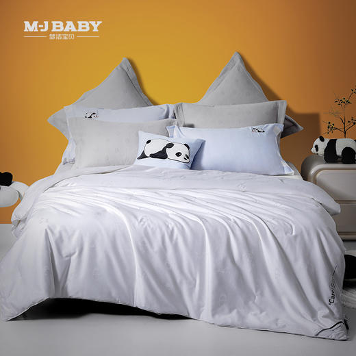 【6F】梦洁宝贝纯棉提花纯蚕丝四季被：熊抱平安 商品图0