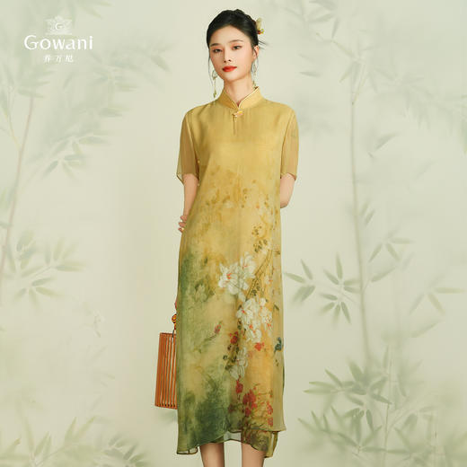 乔万尼真丝连衣裙100%桑蚕丝新中式国风设计EM2E778 商品图3