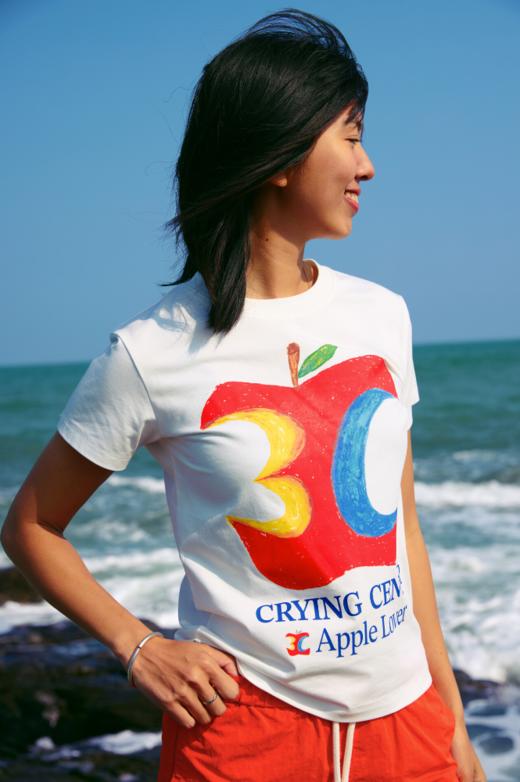 CryingCenter 3C苹果印花夏季正肩修身显瘦索罗娜凉感圆领短袖 商品图5