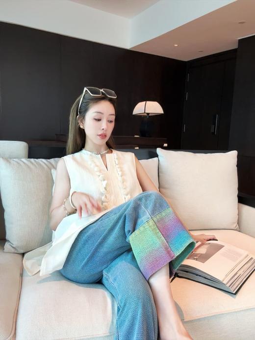 PIANAI冷小姐# 真丝亚麻简约无袖侧开叉上衣 商品图3