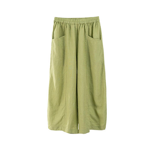 绽放199朵/休闲裤大口袋苎麻宽松休闲裤文艺复古简约百搭阔腿裤 商品图4