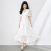 优雅知性氛围感文艺，重工刺绣V领连衣裙WLZD2506206 商品缩略图0