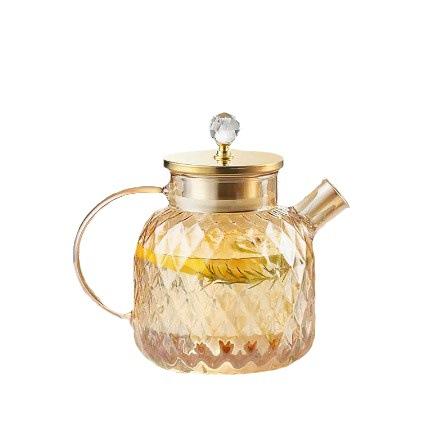 冷水壶泡茶壶家用大容量果汁扎壶高硼硅玻璃琥珀色兰陵凉水壶 商品图4