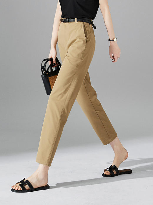 雀说 高腰窄版直筒裤女新款藏蓝色裤子春秋西装裤小个子九分烟管裤5ZF-1331 商品图6