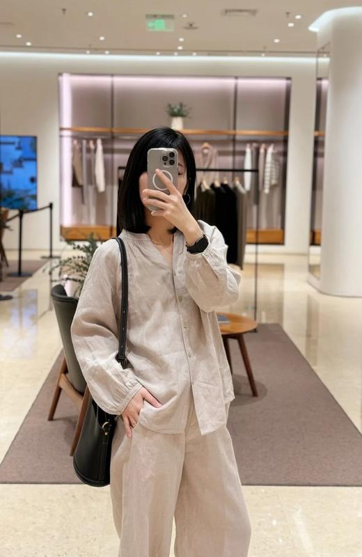 【高品质私服】【IC亚麻平纹花式上衣/阔腿裤】宽松剪裁，显瘦又优雅G1327/G1328-CC【无标出货 介意慎拍】 商品图3