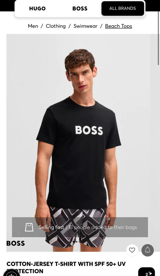 H.B 橙标经典字母印花 丝光圆领T恤 TX452 商品图2