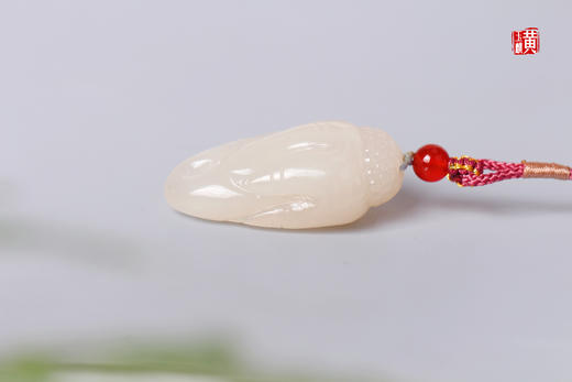 和田藕粉玉【人参】吊坠 配精美挂绳 商品图3