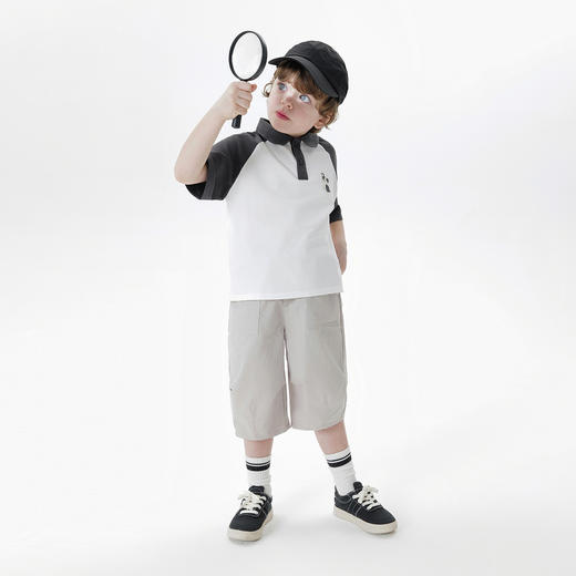 【凉感快干】马克珍妮男童撞色运动polo衫 宝宝短袖T恤夏装550573 商品图1