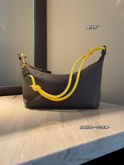 帆布复古刺绣饭盒包冲浪绳手提包拼真皮腋下包单肩斜挎包 商品图9