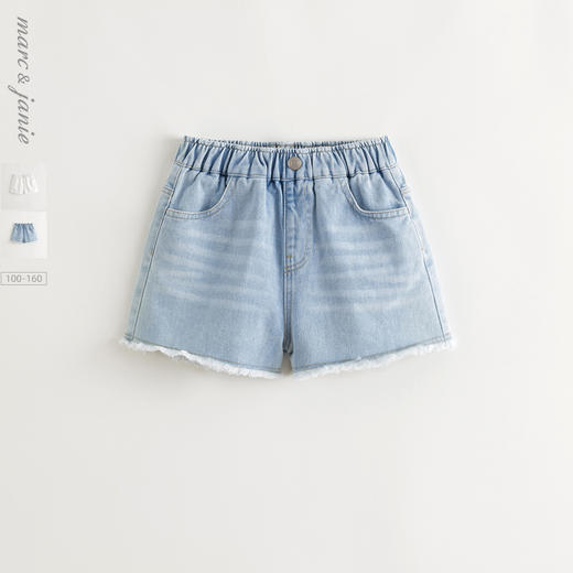 马克珍妮女童时尚休闲软牛仔短裤 儿童裤子2025年夏装新款550850 商品图0
