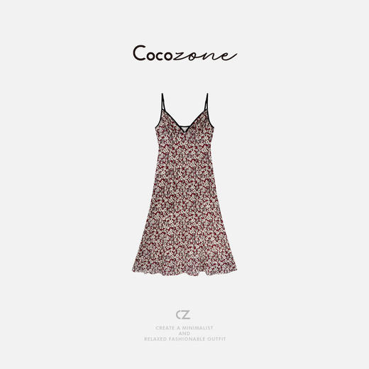 COCO ZONE 刘一一 【桑蚕丝人丝混纺】定制印花飘逸连衣裙CD2A0958 商品图0