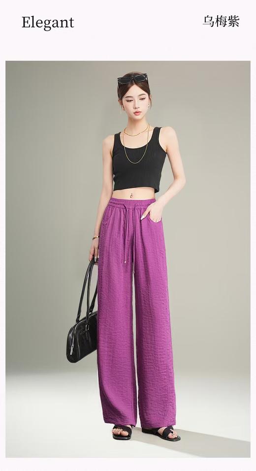 最后样衣清仓！五只白鹅—冰丝亚麻窄版直筒裤夏季透气休闲长裤2507 商品图9