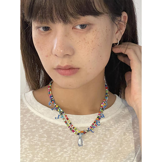 CryingCenter cry tear 彩豆珠、珍珠字母挂坠眼泪项链 哭喊中心 商品图1