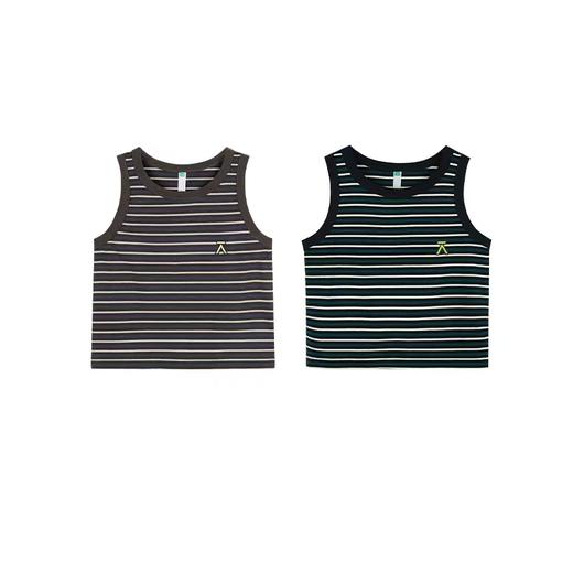 【出游季特惠】ACMEITEM爱棵米户外女士条纹背心棉感短款修身无袖上衣女士GAG2160264C 商品图4