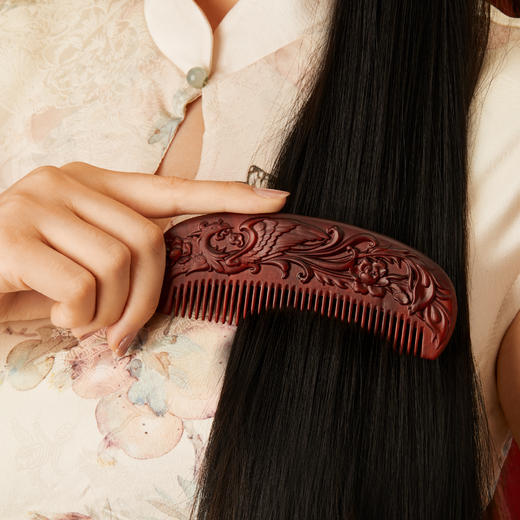 【故宫家居】龙凤呈祥紫檀发簪梳子礼盒新婚结婚订婚礼物送新人新娘 商品图3