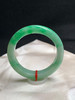 612744，55.7圈口，飘绿正圈平安镯，淡底色飘阳绿，色多，底子细腻 商品缩略图0