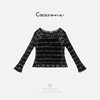 COCO ZONE 刘一一 【朦胧感】浪漫意境镂空菱格毛针织衫CD1A0760 商品缩略图1