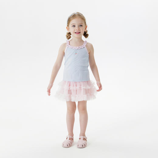 马克珍妮女童甜美花边小背心吊带 宝宝上衣2025年夏装新款550751 商品图2