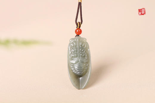 和田玉【玉蝉】吊坠 配精美挂绳 商品图1