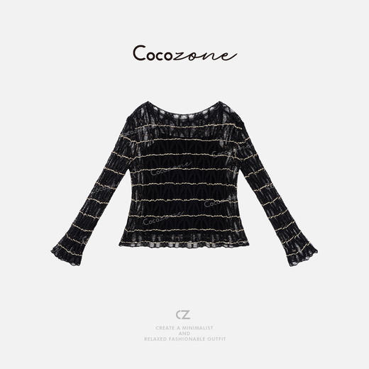 COCO ZONE 刘一一 【朦胧感】浪漫意境镂空菱格毛针织衫CD1A0760 商品图0