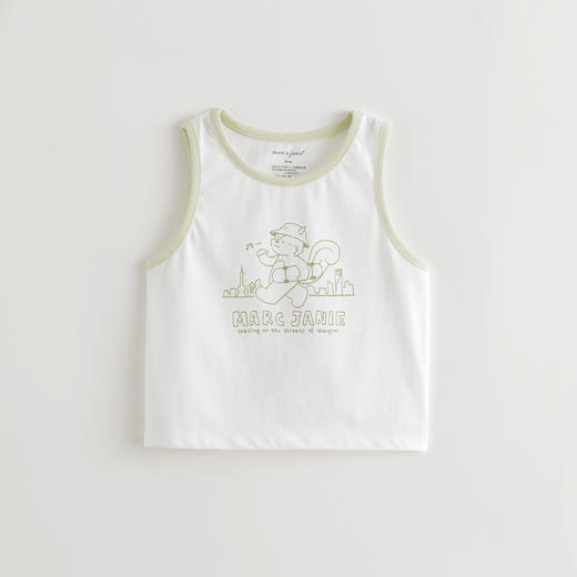 【凉感】马克珍妮男女童露营松鼠小背心 宝宝上衣夏装新款550578 商品图3
