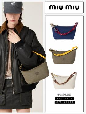 帆布复古刺绣饭盒包冲浪绳手提包拼真皮腋下包单肩斜挎包