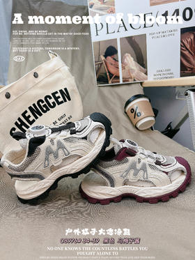 大树 8976 包头凉鞋   34-39 纽扣沙滩鞋