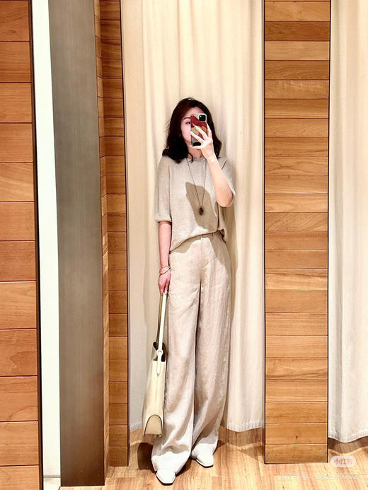 【高品质私服】【IC亚麻平纹花式上衣/阔腿裤】宽松剪裁，显瘦又优雅G1327/G1328-CC【无标出货 介意慎拍】 商品图4