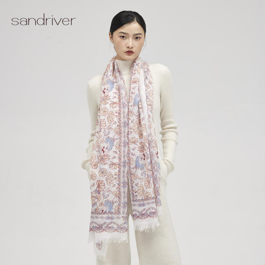 “吉祥狮”“水溶性羊绒印花围巾SJF96P758N 商品图3