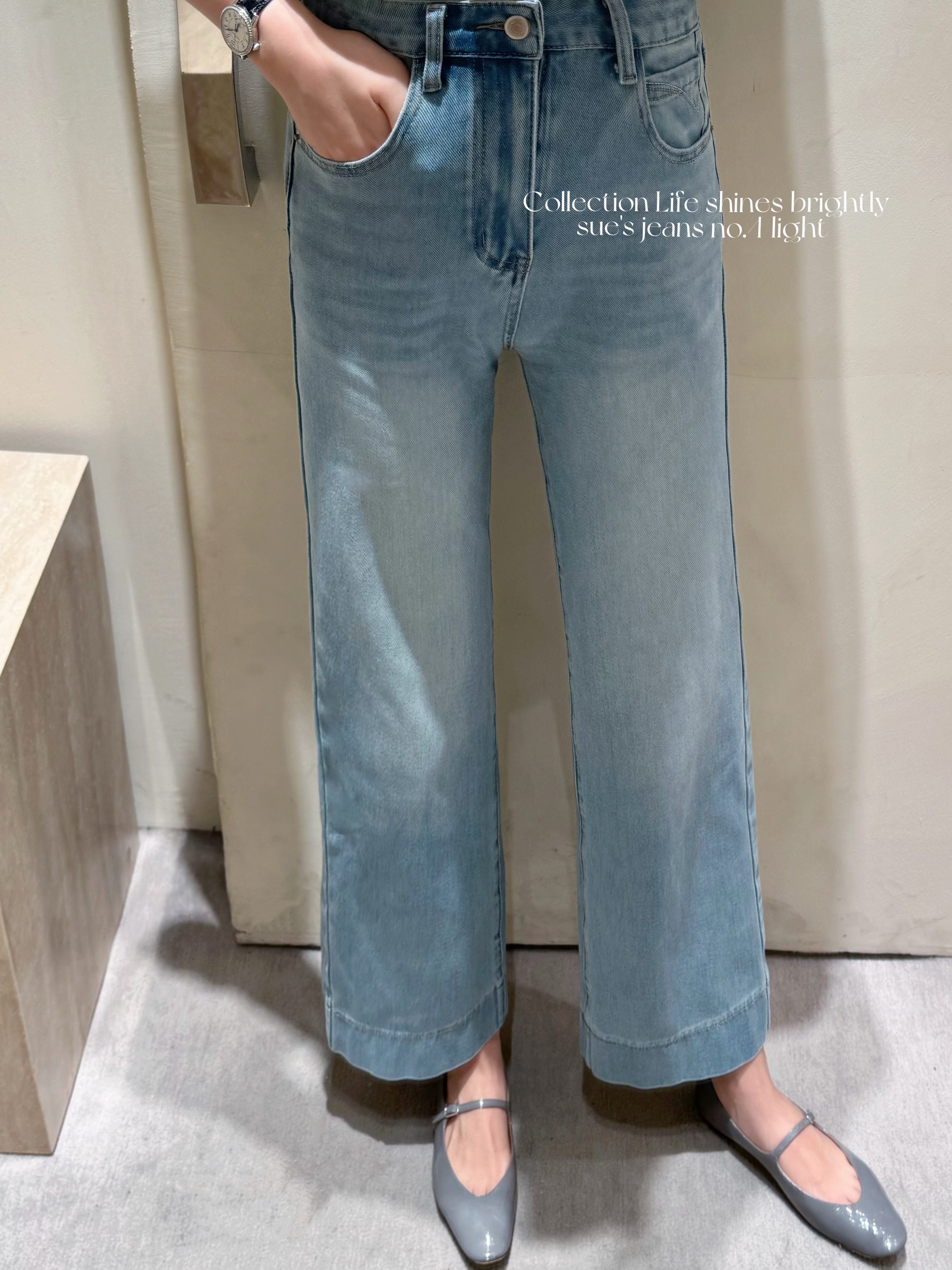 极其稀有孤品 | 会呼吸的牛仔裤 freecross四面弹工艺(不易变形不易鼓包!!） 淡蓝色