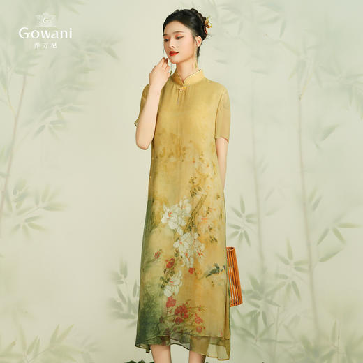 乔万尼真丝连衣裙100%桑蚕丝新中式国风设计EM2E778 商品图1