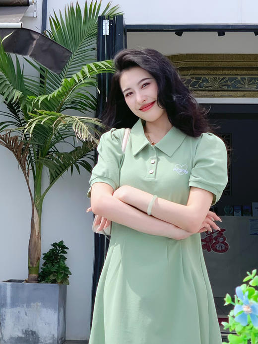 【百图lulu定制】【减龄心机POLO裙】小个子显高 修身显瘦polo领通勤 减龄短袖连衣裙 商品图14