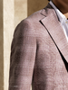 Stylbiella 62%羊毛18%蚕丝18%棉2%锦纶粉色亲王格全麻衬单西 商品缩略图1